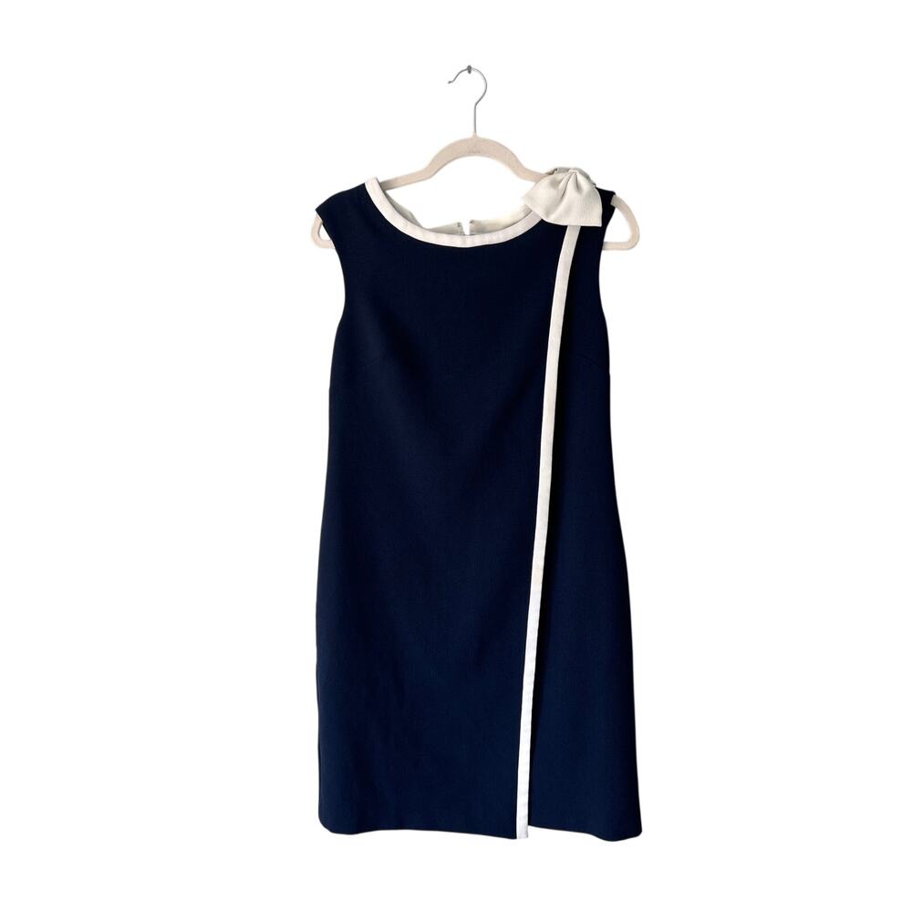 Studio One New York Navy White Bow Retro Look Sleeveless Dress 8